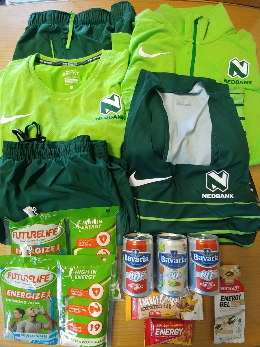 The awesome prize that the 15 lucky winners of the #NedbankRunified Bonus Challenge can expect to win 💚 Thank you to our awesome and amazing sponsors! 
<a href="/BiogenSA/">Biogen</a> <a href="/futurelifeza/">FUTURELIFE®</a> <a href="/Nike/">Nike</a> #Bavariaza
#MoreThanAClub