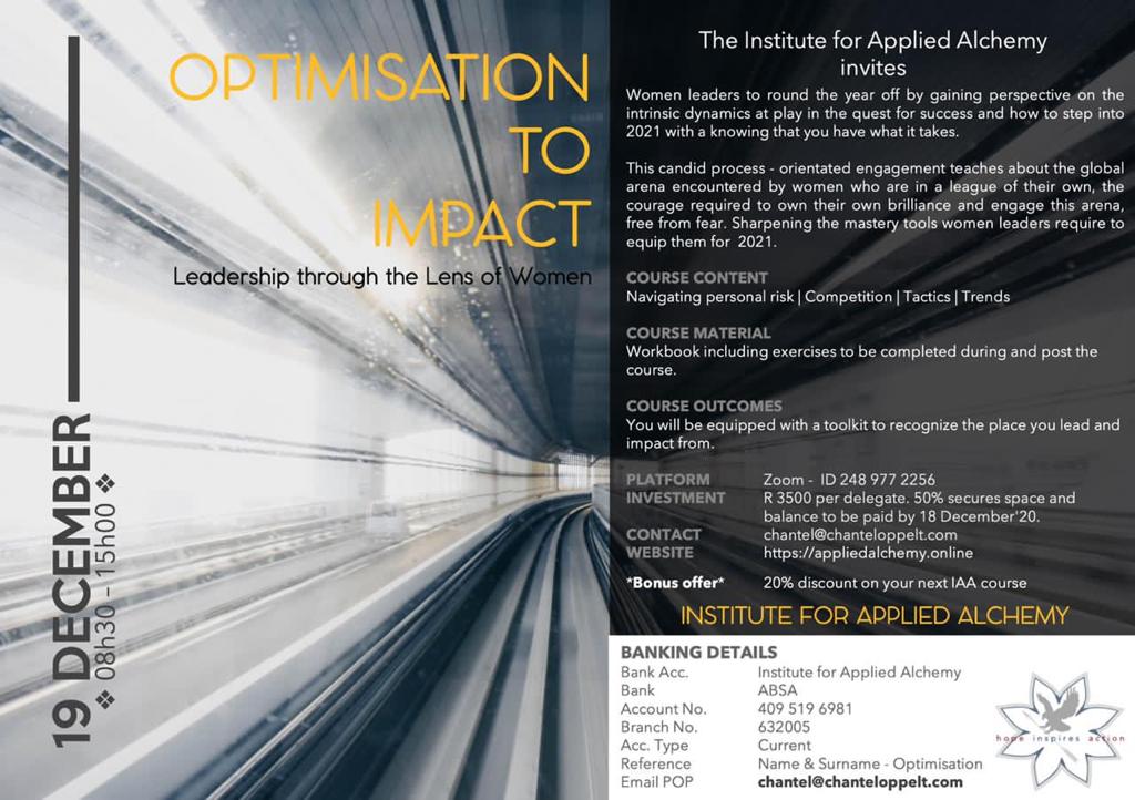 iaa_alchemy's tweet photo. This is the last few days to sign up for this IAA  process which is geared to set women leaders up for success in 2021

#instituteforappliedalchemy 
#hopeinspiresaction
#believeinthedream
#ambassadorsofchange
#equalitytransparencyequanimity
#unfiltered https://t.co/ujweln3ke7