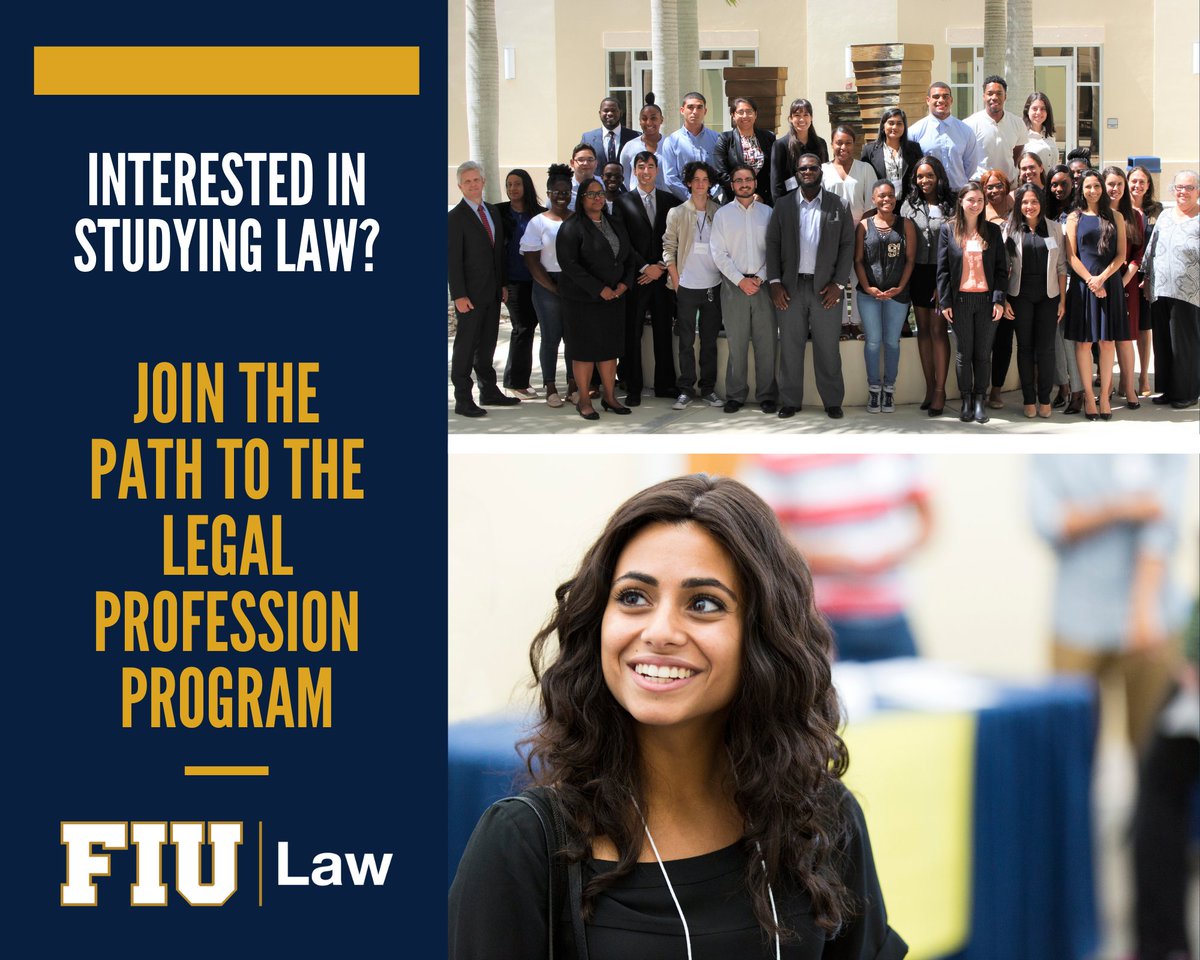FIULaw's tweet photo. Interested in studying #law? #FIULaw Path to the Legal Profession (Pre-Law Program) is accepting applications for summer 2021! The program is offered at no cost to accepted students!
Apply and learn more: https://t.co/STwrZUPbCK
#PreLaw #Diversity #firstgenlaw #LegalEd #FIU https://t.co/M2ONN0Nwtf
