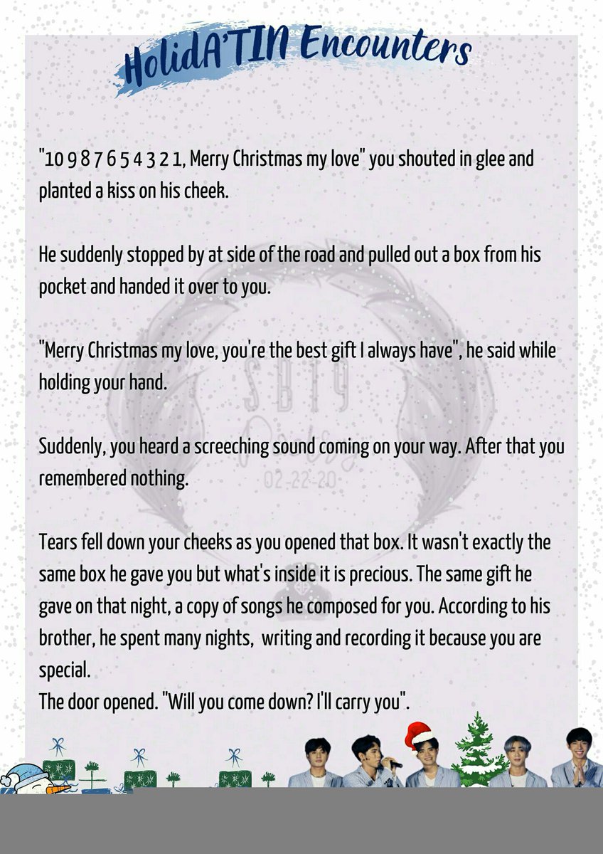 #HolidATINEncounters

A Gift

From all the gifts we’ve received, there is one that we will always treasure the most.

Written by: Eirene

#StarFMBestof2020 P-Pop Group of the Year - SB19 <a href="/StarFMBaguio/">89.5 Star FM Baguio - Philippines</a>

SB19 WikiDay
<a href="/SB19Official/">SB19 Official</a>
