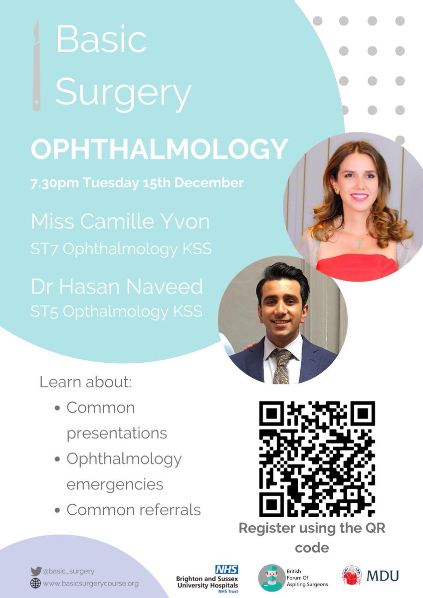 basic_surgery's tweet image. We’re back with another fantastic webinar! Join us tomorrow at 7.30 to learn about ophthalmology. Register using the link: bit.ly/34cQIbP