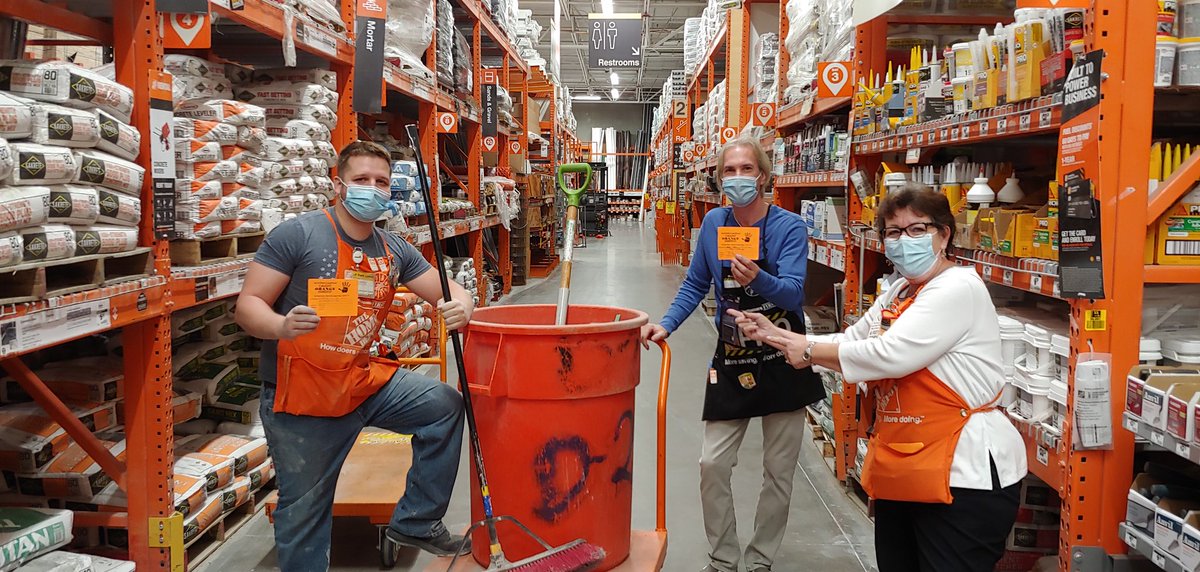 Craig and Gary Caught Orange Handed sweeping up a broken bag of concrete. No slips and falls in our concrete aisle. Thank you gents. #6363Palmcoastproud #SafetyIsPersonal #SafetyIsNow <a href="/HDRessie_8531/">Therese</a> @WardallyJ <a href="/RickGTHD/">RickGTHD</a>