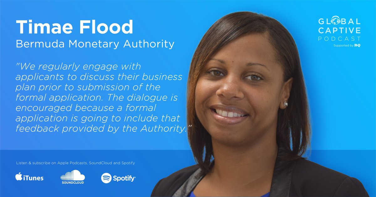 In case you missed it - <a href="/BermudaMonetary/">BMA | Bermuda Monetary Authority</a>'s very own Timae Flood spoke with <a href="/CaptivePodcast/">🎙 Global Captive Podcast 🎙</a> to discuss 2020 formation activity in Bermuda and how the pandemic has impacted operations. Listen in here: bit.ly/3lSuj9O