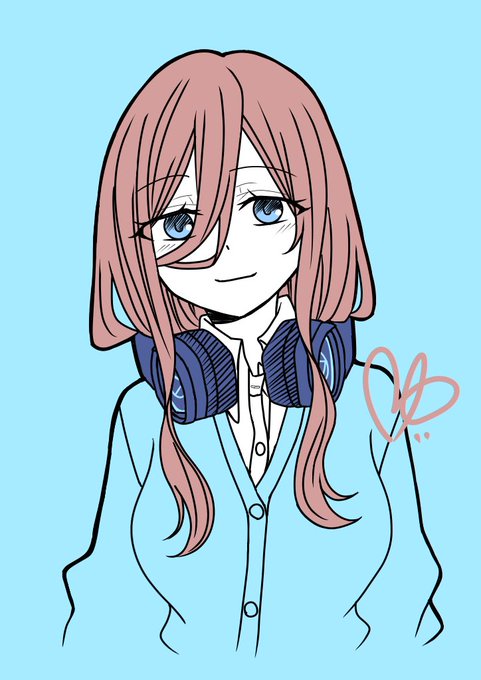 ゆいさんがTwitterに投稿した中野三玖(五等分の花嫁)のイラスト。