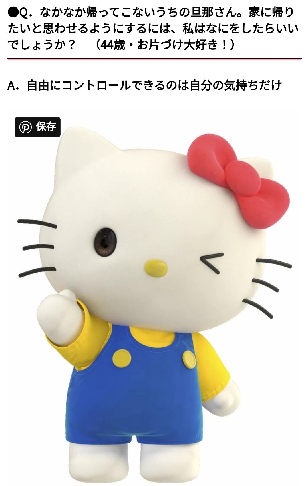 キティちゃん？！キティさんと呼びたいくらい…仏教とか勉強していらっしゃるような解答が凄い！
