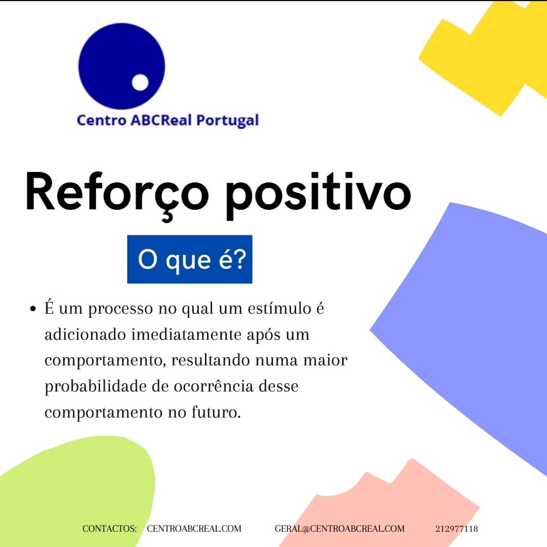 CentroAbcreal's tweet photo. É impossível falar sobre #ABA sem falar em #reforço #positivo. Mas afinal em que consiste este processo? Reforço positivo é um processo no qual um estímulo segue um #comportamento, resultando numa maior probabilidade de ocorrência desse comportamento no futuro. https://t.co/vHFiCIcuKn