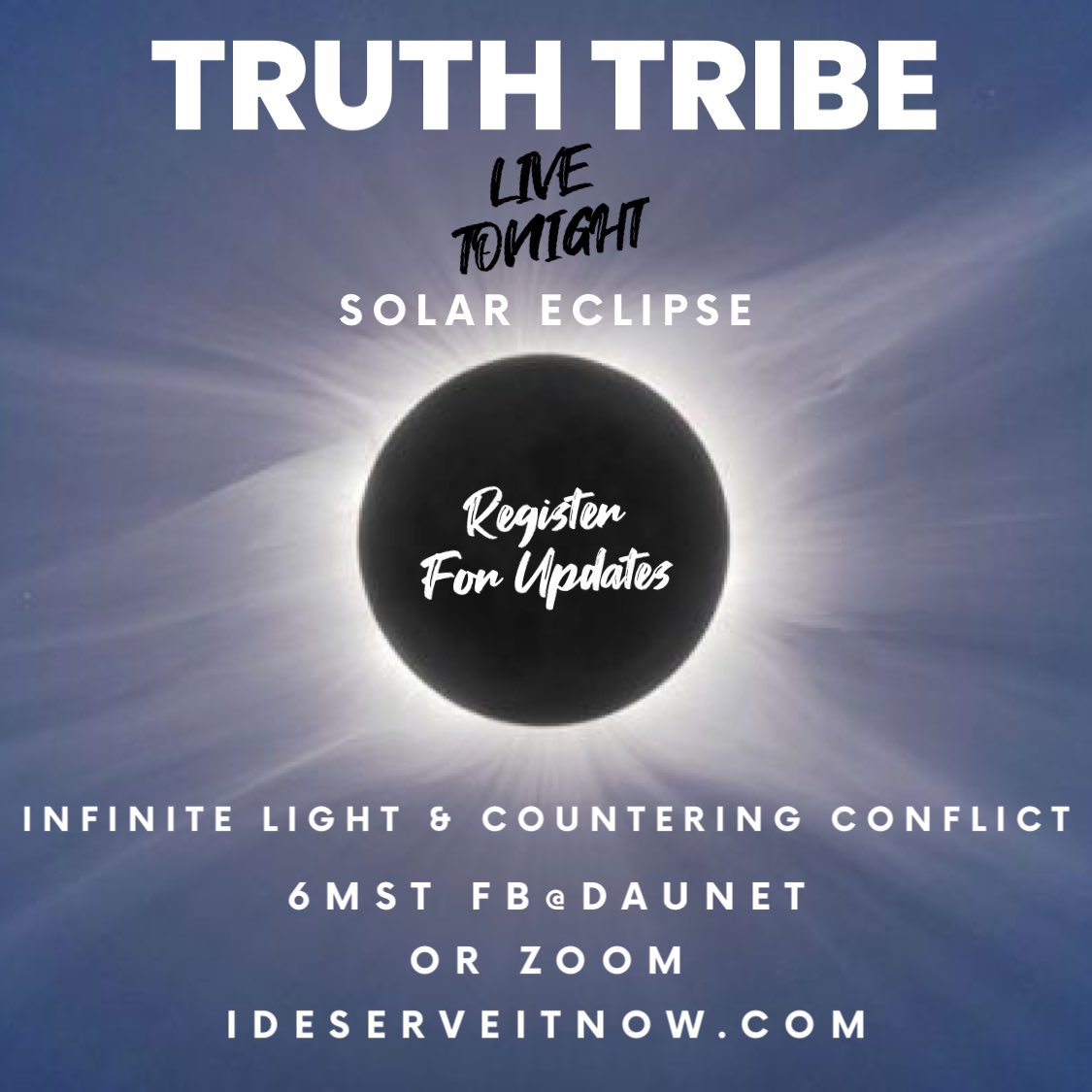 ideserveitnow's tweet photo. #monday HAPPY SOLAR ECLIPSE π
πβοΈβ¨π₯
ππ
FREE- DONβT MISS π²π₯ππ
TRUTH Tribe Tonight
1. Infinite Light
2. Countering Conflict
Open Zoom & FB
Quick Click π
Invite a guestπ₯, Share link π
Suggested Zoom Registration π
β‘οΈ https://t.co/Z7MmseBEJd
#TRUTHTRIBE #solareclipse https://t.co/0Jocm1I5DN