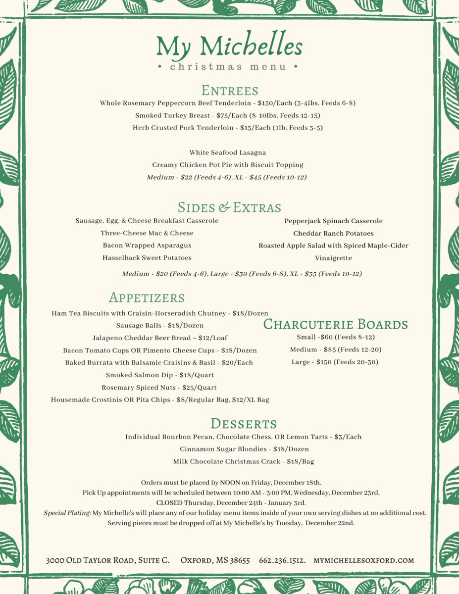 MyMichelles's tweet image. 2020 Christmas Menu! conta.cc/340z6jq