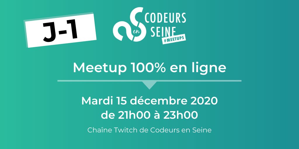 codeursenseine's tweet photo. [MEETUP] J-1 😱
Mardi soir, retrouvez @YoannFleuryDev dès 21h sur notre chaine #Twitch pour sa conférence "Behind the screen", l'occasion pour lui de dévoiler en live ses petits secrets en tant que technicien de référence pour #Codeurs2020  😎 https://t.co/LMZZWeA7WH