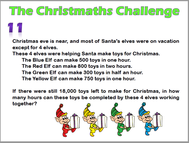 GES_MathsandCS's tweet photo. #ChristMATHS Challenge Double Delight- Day 10 and Day 11 are here, can you work out how much space Santa has left and how many elves he needs to finish his Christmas wish list?
#mathsadvent #Christmasmaths #adventchallenge
@GeorgeEliotSch https://t.co/7legriyqLj