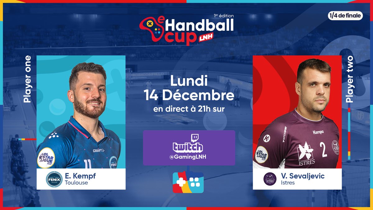 LNHofficiel's tweet photo. 🎮 Gros duel lors de ces 1/4 de finale de la eHandball Cup entre 2 clubs de Lidl Starligue

@EdesKempf (@FENIX_HB) avance solidement et discrètement. Il sera opposé au très solide @sevaljevic22 🇲🇪 (@IstresHB) qui fait office de favori 

#HandYou vous voyez qui ❓ https://t.co/gE9eVnWHnz
