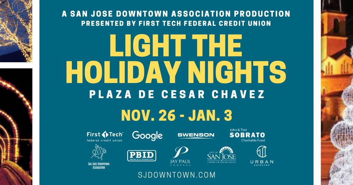 SVCreates (@sv_creates) on Twitter photo .<a href="/SJ_Downtown/">San Jose Downtown</a> has designed a new experience to bring some holiday spirit to the Plaza de César Chávez and the core of downtown San Jose — Light the Holiday Nights. We hope you will swing by (wearing your mask of course!) now through December 31: bit.ly/3gAcRpt .<a href="/SJ_Downtown/">San Jose Downtown</a> has designed a new experience to bring some holiday spirit to the Plaza de César Chávez and the core of downtown San Jose — Light the Holiday Nights. We hope you will swing by (wearing your mask of course!) now through December 31: bit.ly/3gAcRpt
