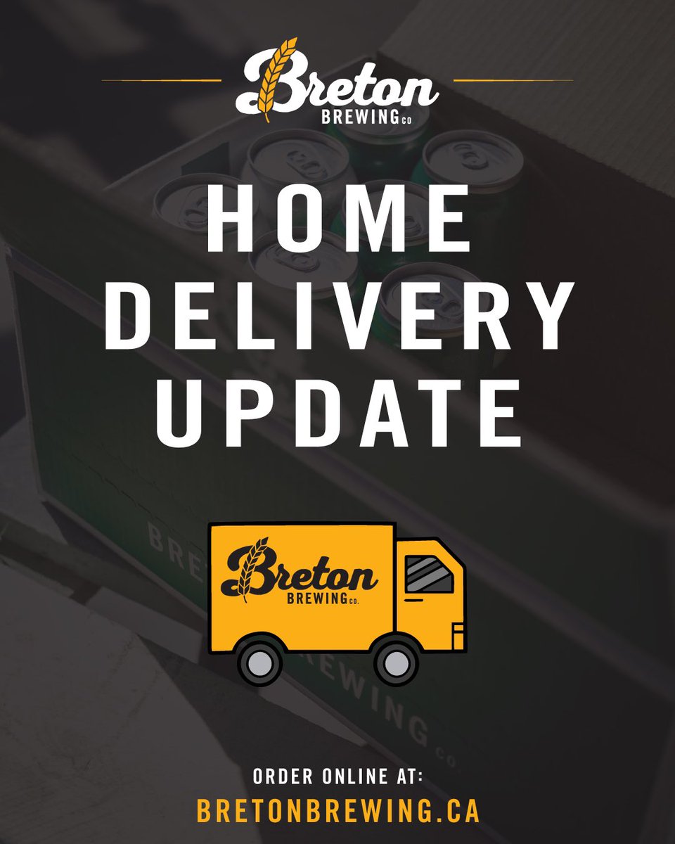 bretonbrewing's tweet photo. We are now offering next-day home delivery Monday-Friday in our CBRM &amp; HRM delivery zones!🚚🏠🍻

Don’t fall within the zones? We offer free shipping throughout the rest of the province on orders of 24 beer or more🍻

Order here:
https://t.co/fev4ceJ7pP https://t.co/4fHXPBzisd