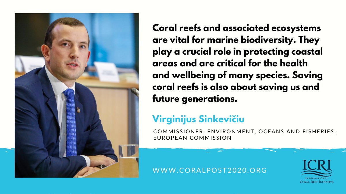 ICRI_Coral_Reef's tweet photo. In order to set a course for a sustainable #BluePlanet @VSinkevicius acknowledged that “Saving coral reefs is also about saving us and future generations.” @EU_Commission @vitcheva_eu @TimmermansEU #EUOcean #IOGforum #ForCoral https://t.co/CAal3djIjv https://t.co/ddv0sKvBbl