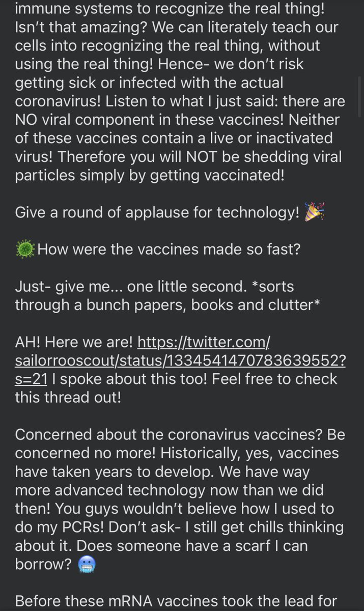 If you or someone you know has questions about Coronavirus vaccines, this is for you. As someone who did research on them, I discuss safety, efficacy, distribution, cost, and why you still need to wear your mask. It’s lengthy but informative! Please be sure to share!  1/4