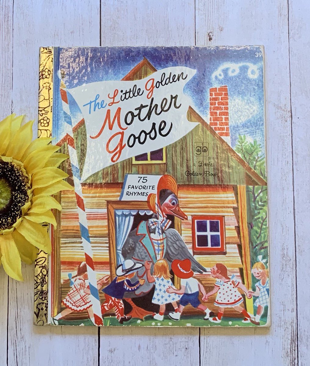 LadybugsTwo's tweet image. Vintage 1972 The Little Golden Mother Goose, Little Golden Book, Nursery Rhymes, Picture Book, Junk Journal, Rhyming Book, Mother Goose #etsy #blue #birthday #christmas #red #vintagepicturebook #picturebook #vintagestorybook #recycledbook #childrenspoetry etsy.me/2JTeJ0R