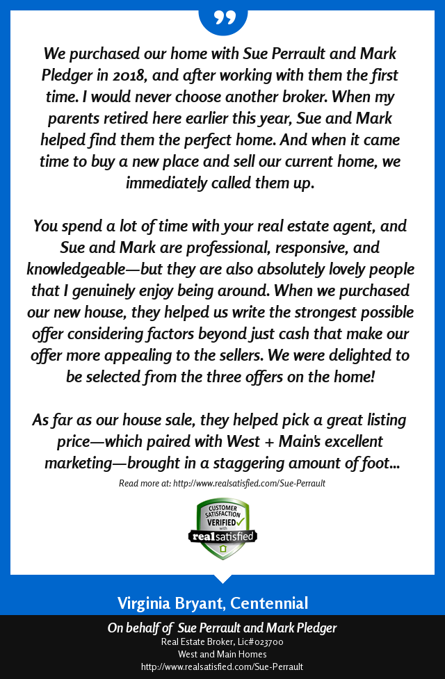 Perrault8Sue's tweet image. What a way to start the week, thanks for the kind words Virginia! realsatisfied.com/Sue-Perrault via @realsatisfied