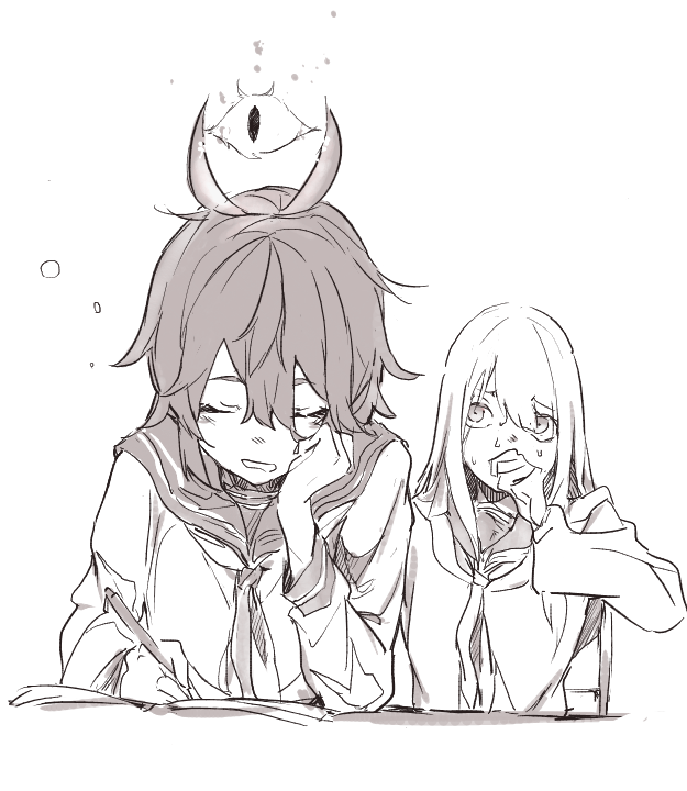 コサメエの目が黒板を見ている Rureiziの漫画