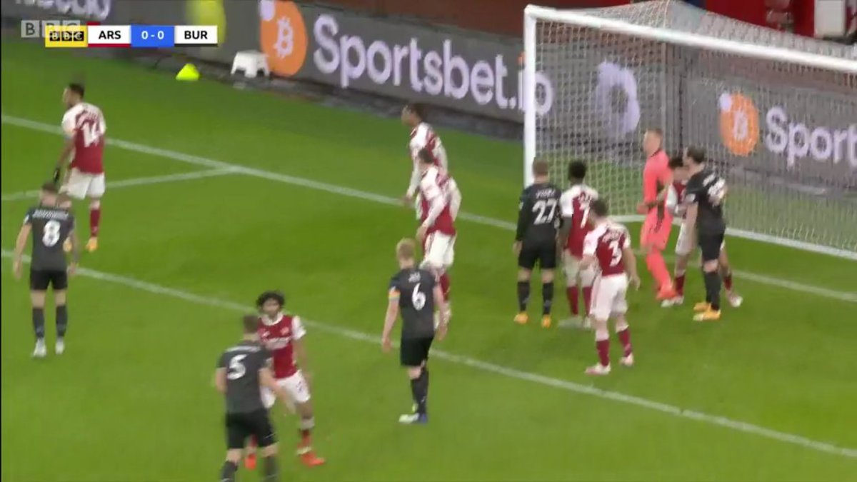 I was stunned that the VAR, David Coote, didn't recommend a red card review for Mohamed Elneny.It was a premeditated act, and Elneny sent James Tarkowski to the floor by pushing his face back from his chin. Amazing he got away with it. It was worse than the Granit Xhaka red!