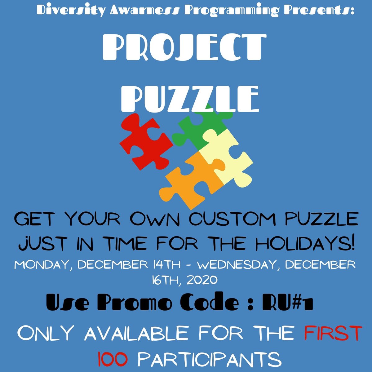 Use the link attached to get your own custom 252 piece puzzle 🧩 use promo code : RU #1 Directions are on the website. There are only 100 available so get it while you can! virtualcoyote.com/product-page/1…
Happy Holidays from DAP 🖤