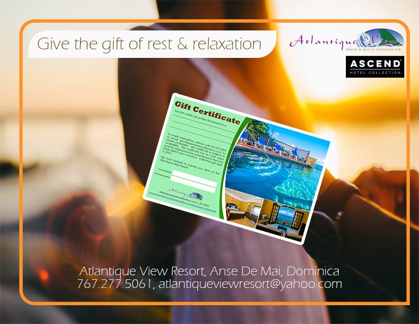 Give the gift of rest &amp; relaxation........Blending the beauty of nature sounds. #fallingwater #thesoundofbirds #birdwatching #perfectview #atlanticocean #atlantiqueviewresort #Dominica