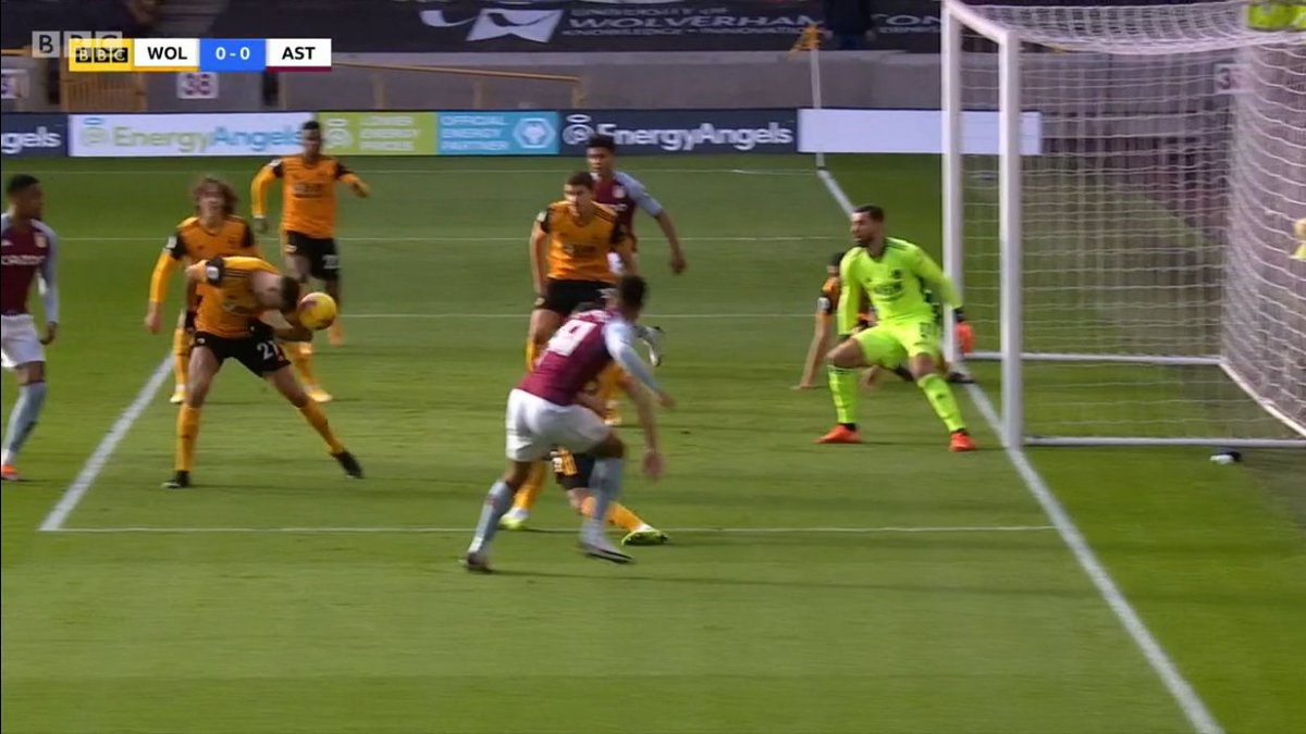 On the Romain Saiss handball vs. Villa, it's a classic example of a handball that would have been given in September but shouldn't be now. Saiss' arm is in a natural position and doesn't move toward the ball. It's different to the arm being up and creating an unnatural barrier.