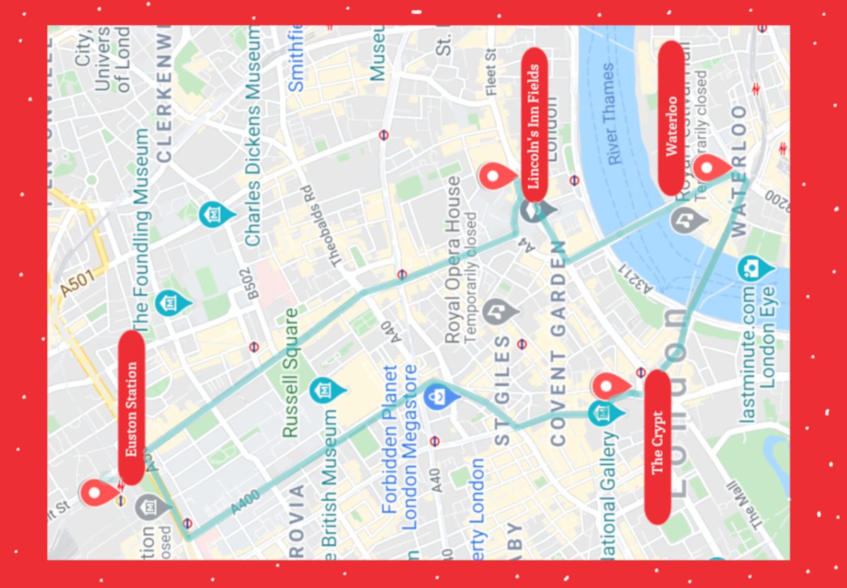 RhythmsOfLife's tweet photo. We're going to be serving food, gifts, and supplies over the 12 days of Christmas. We'll be at the following locations from 22nd December to 2nd January.

Before then, we'll be splitting our services between The Crypt (Trafalgar Square), Argyll Street, and Lincolns Inn Fields 🎅 https://t.co/9rI3Qqu6ic