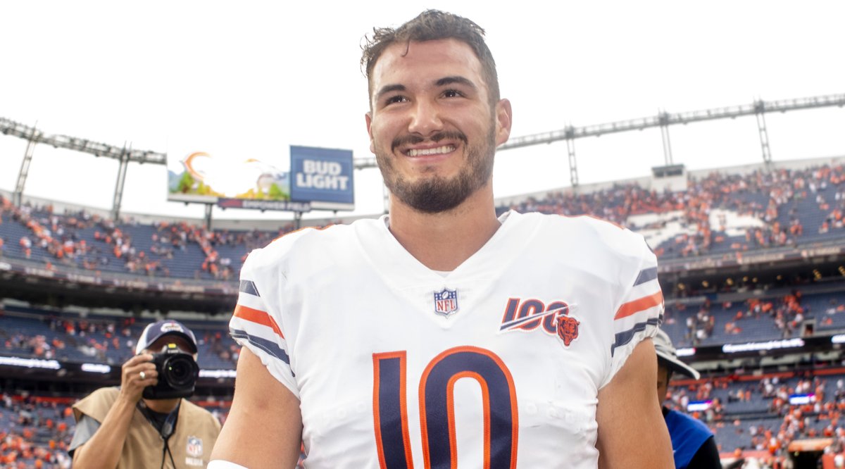 NFLonCBS's tweet photo. Career Win % as Starting QB:

▪️Mitchell Trubisky:   .574  (27-20)
▪️Deshaun Watson:   .560  (28-22) https://t.co/bscB5vmjE3