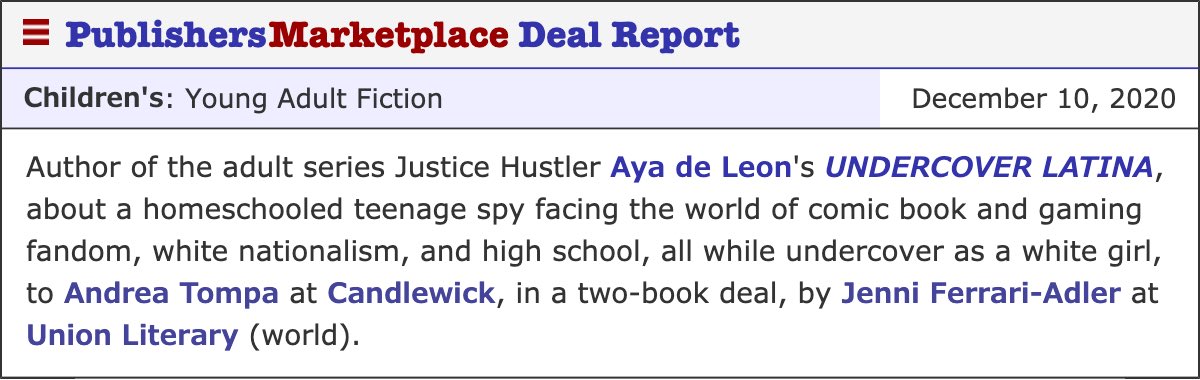 AyadeLeon's tweet photo. For 4 years, I’ve tried to break into Young Adult publishing with a heavily political spy girl series that has protagonists of color. I can finally report that Andréa+Imani have found a home at @Candlewick!
#CallingOutWhiteNationalism
#BlackBrownSolidarity
#FatPositive https://t.co/Aqop39mLkF