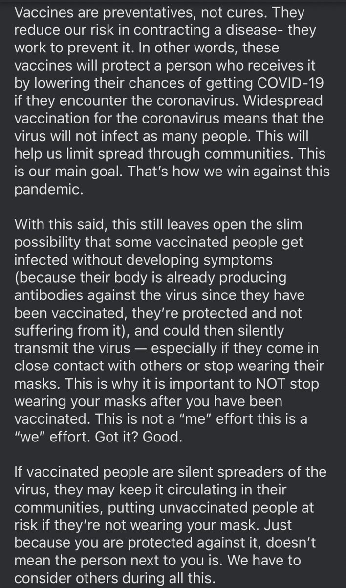 Reminders about these vaccines and why you need to still wear a mask after getting vaccinated.