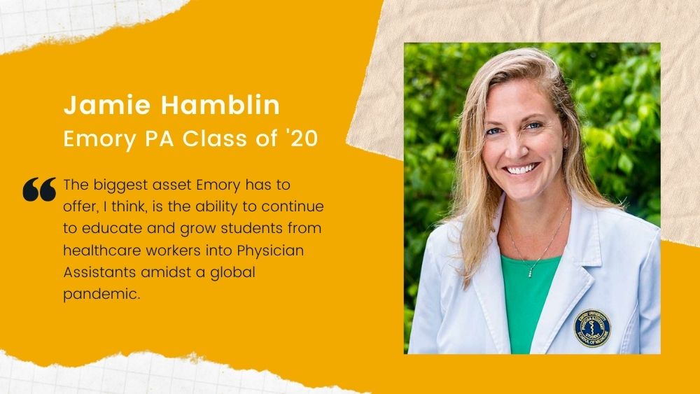 EmoryMedicine's tweet photo. Meet Jamie Hamblin, who'll be graduating from our Physician Assistant Program this Friday. Congratulations, Jamie! ➡️ Online Q&amp;A Interview https://t.co/3YtL2smSd3 #EmoryPA2020 #PhysicianAssistant https://t.co/PZ7z10pfLh