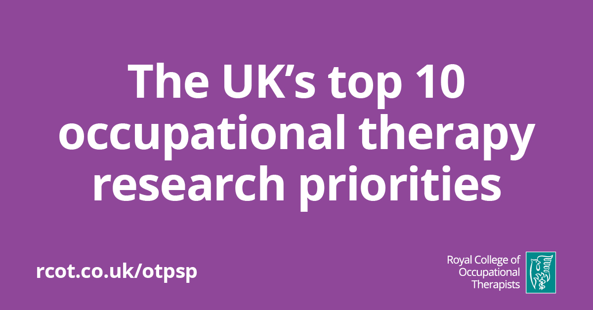 theRCOT's tweet photo. This year the Priority Setting Partnership with @LindAlliance identified the UK’s top 10 #OTResearchPriorities – the unanswered questions that matter most to people accessing and delivering #occupationaltherapy services. Check them out here: https://t.co/6XfbzqqoWx #aYearAtRCOT https://t.co/KmwjhdLwAV