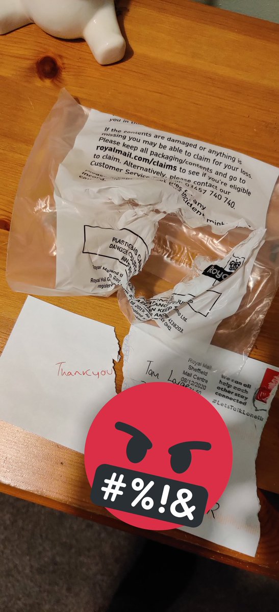 Kernow95's tweet photo. @RoyalMail @RoyalMailHelp Ordered a Christmas decoration in the memory of my stillborn daughter and you think it was acceptable to deliver it like this with the item totally missing. What can you do to resolve this?

(Address covered for privacy) https://t.co/gsfgCrIJ3z
