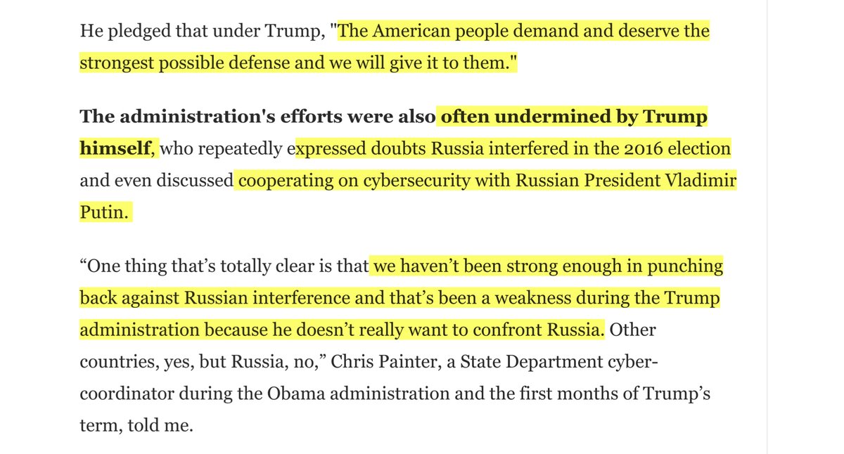 What do you do when your biggest “insider threat” is the president & those he surrounds himself with?Nat Sec individuals tailored briefings, as previously reported -concerns DJT would compromise sources & methods-sharing highly sensitive Intel https://www.washingtonpost.com/politics/2020/12/14/cybersecurity-202-russian-mega-hack-is-further-damaging-trumps-cybersecurity-legacy/