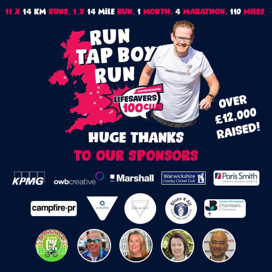 CureLeukaemia's tweet photo. 🤝 THANK YOU 🤝

Today, we’d like to say a huge thanks to all those who sponsored the various legs of #TouroftheTap.

Those funds will ensure blood cancer patients are connected with potentially life-saving clinical trials through @Tap_Clin_Trials.

#CLFamily #CLTap https://t.co/Lc2rlS3RXv