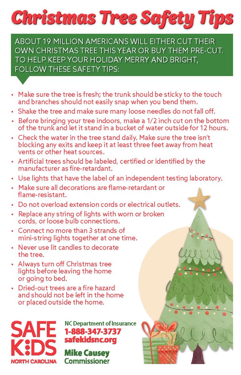 NC_OSFM's tweet photo. 🎄SAFETY REMINDER🎄
Christmas trees are a great way to decorate the home and get in the holiday spirit but please remember to water them. Christmas trees can be extremely flammable! Help keep your holiday merry and bright by following these safety tips! https://t.co/aqVU1tmCSY