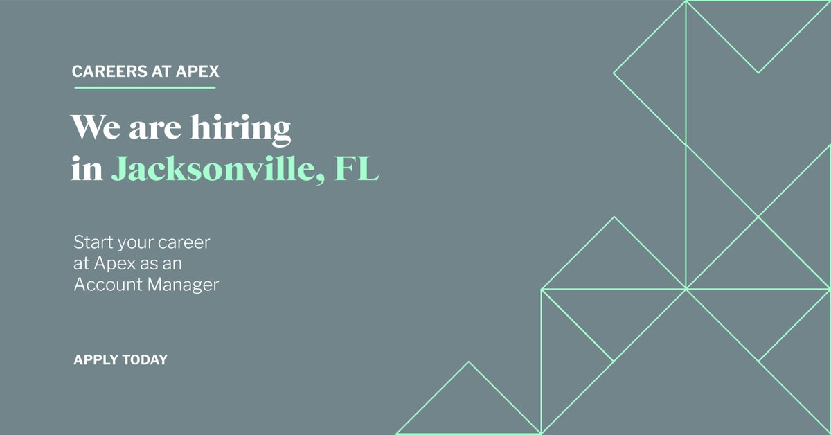 We’re looking for high-energy, motivated candidates with 1-2 years of experience in #sales to join the Apex team in #Jacksonville. Apply here: bit.ly/2KpknaB #apexcareers #jacksonvillejobs #salesjobs