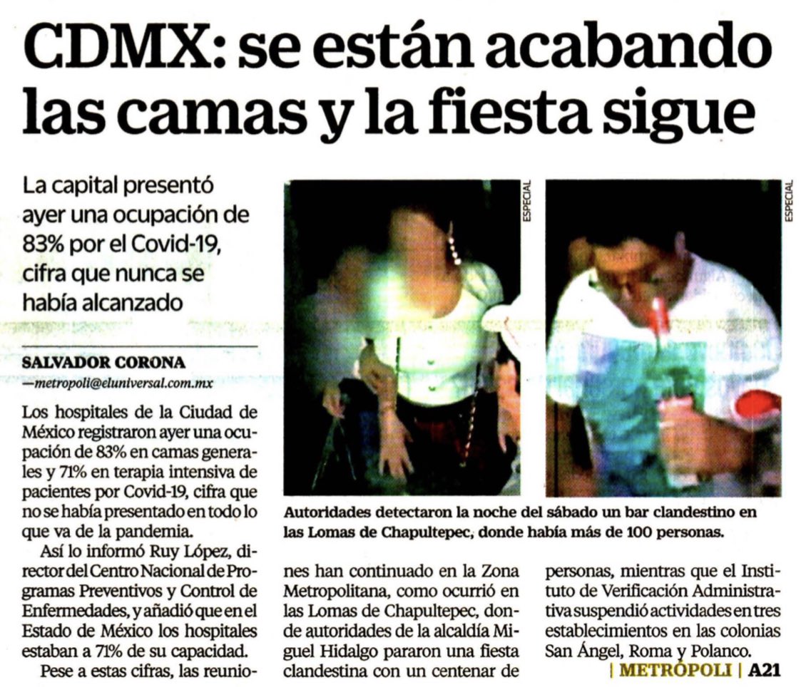 JLozanoA's tweet photo. Insisto: Ciudad de México a punto del colapso. Entre la incompetencia e indolencia de las “autoridades” y la inconsciencia de buena parte de la población, estamos llegando al límite. 

#QuedateEnCasa 
#UsaCubrebocas 
#Covid_19 
@Claudiashein @HLGatell @SSalud_mx https://t.co/4EItTfZjYq