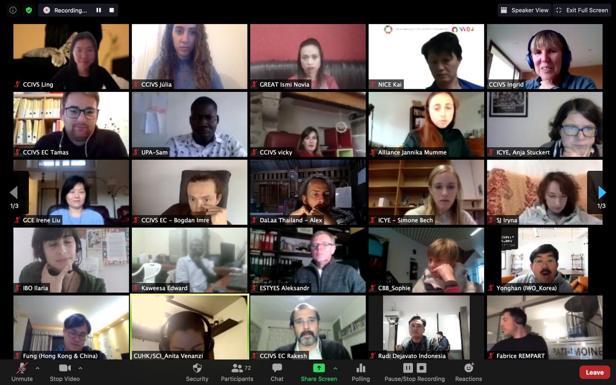 First day of our first ever #CCIVSOnlineDialogues! We want to thank everyone for your participation and your energy during the Opening session and the workshops👏

🙌More than 70 participants from around the world!
A big thank you to <a href="/CliffAllum/">Cliff</a> for you keynote speech