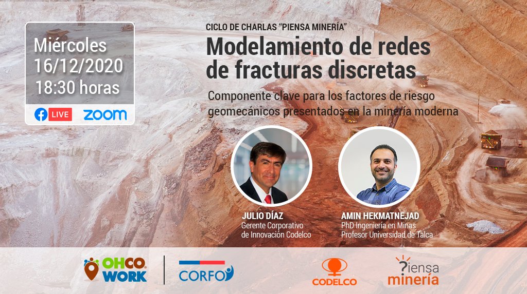Te esperamos este miércoles en el lanzamiento del ciclo de charlas del Concurso Piensa Minería, donde difundiremos las investigaciones aplicadas como parte de la agenda de innovación abierta de CODELCO.
Link de inscripción t.ly/KmHR
#codelco #ohcowork #piensamineria