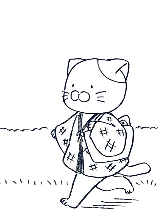 今夜こそやりたい事を済ませようと足早に帰るネコ 