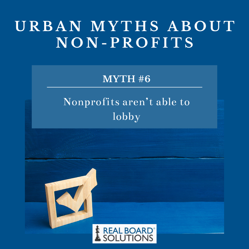 Have you heard this myth?

Although some countries don't allow their nonprofits to lobby, Canada allows it with restrictions and registration requirements.
#realboardsolutions #nonprofits #organizations