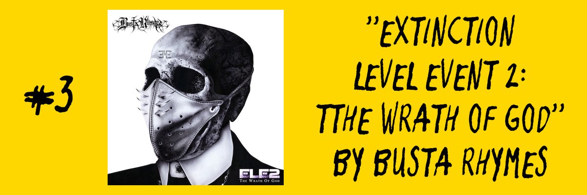 #3 I went into this album expecting to be disappointed. But as it played, I stopped my car, turned around, and delayed my return home just to listen to it 3 times in a row. Every track has insane energy and dope new ideas.  @BustaRhymes proved his legendary status once again.