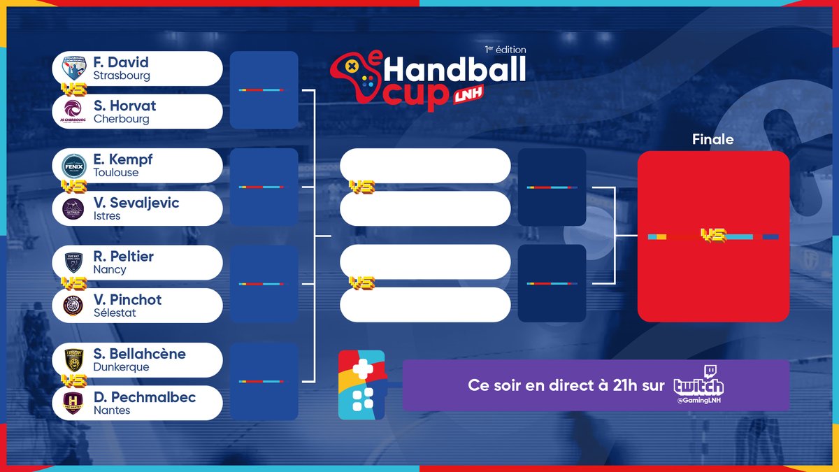 Nacon_Handball's tweet photo. C’est le grand soir ! Rendez-vous à 21h sur la chaîne https://t.co/b3167QhVW7 pour découvre qui des 8 derniers joueurs en lice sera le grand gagnant de cette eHandball Cup ! https://t.co/pbREqPr32B