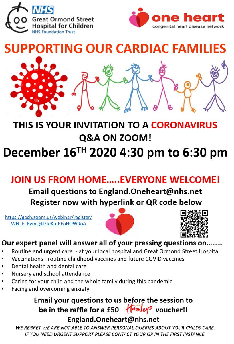 Great Ormond Street Hospital Join Our Cardiac And Chd Team At A Live Covid19 Q A Event This Wednesday It S A Great Opportunity For Patients Families Who Have Questions About Covid Answered