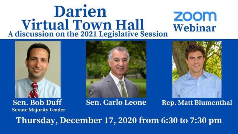 carlo_leone88's tweet photo. Join me, @senatorduff, &amp; @Matt_Blumenthal for a #Darien Virtual Town Hall this Thursday, Dec. 17, at 6:30 pm. 

Register here: https://t.co/IFhcjJX74v https://t.co/LuM5oswFEs
