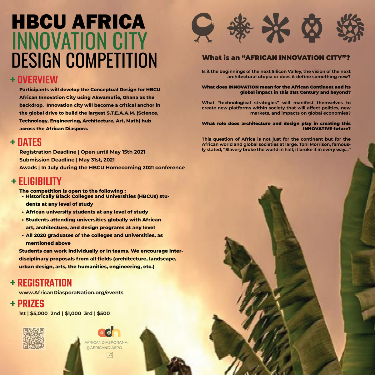 HBCU Africa Innovation City | Call for Entries - mailchi.mp/00aa556cdaa1/h… Register @ africandiasporanation.org