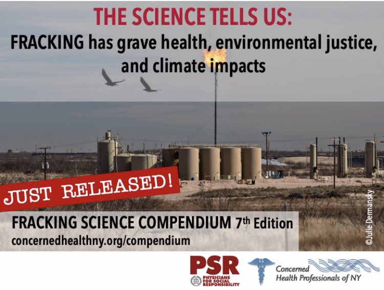 NEWS! On behalf of all of us at Concerned Health Professionals NY and <a href="/PSRenvironment/">PSR Environment</a> I’m pleased to announce the fracking science Compendium, 7th edition is live.

A fully referenced, peer-reviewed compilation of 1,900+ studies showing harms of #fracking concernedhealthny.org
