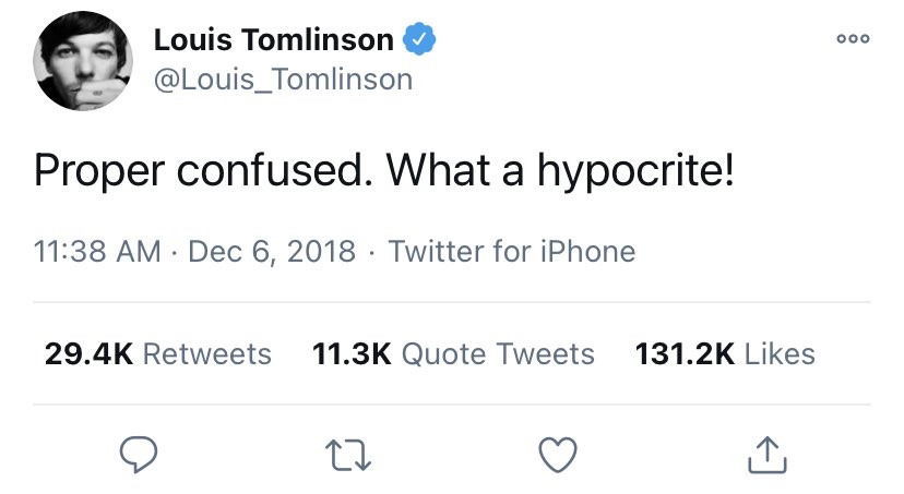 so overall i think this is a response to Good Years where zayn expresses a lot of hesitation and regret when looking back at his 1d days and hopes it wasn’t an experience that wasted his youth. now, the day Good Years came out louis tweeted and it sounds like he was not very-