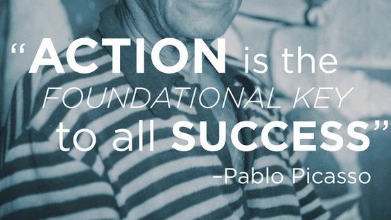 What action will you take toward your #success today?:
"Action is the foundational key to all success."~Pablo Picasso

#MondayMotivation #amwriting #amediting #amquerying #WritersCafe